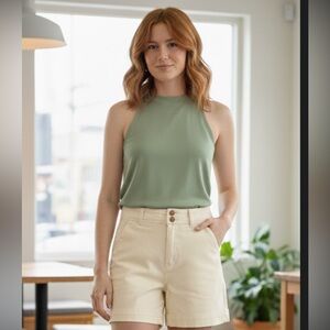 Mica Women's High Waist Cream Shorts NWT